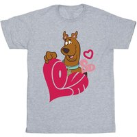 Scooby Doo Boy's Love Heart T-Shirt in Grey | Size: 12-13 Years