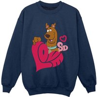 Scooby Doo Boy's Love Heart Sweatshirt in Navy | Size: 7-8 Years