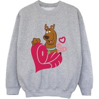Scooby Doo Boy's Love Heart Sweatshirt in Grey | Size: 7-8 Years