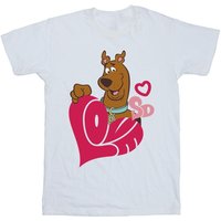 Scooby Doo Girl's Love Heart T-Shirt in White | Size: 5-6 Years