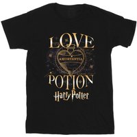 Harry Potter Boy's Love Potion Cotton T-Shirt in Black | Size: 5-6 Years
