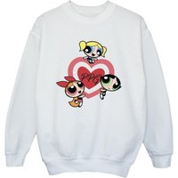 Powerpuff Girls Boy's Double Heart Sweatshirt in White | Size: 7-8 Years