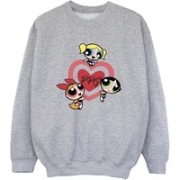 Powerpuff Girls Boy's Double Heart Sweatshirt in Grey | Size: 12-13 Years