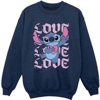 Lilo & Stitch Boy's Valentine Love Sweatshirt in Navy | Size: 9 Years