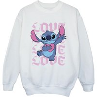 Lilo & Stitch Boy's Valentine Love Sweatshirt in White | Size: 7-8 Years