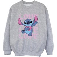 Lilo & Stitch Boy's Valentine Love Sweatshirt in Grey | Size: 7-8 Years
