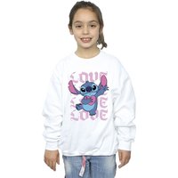 Lilo & Stitch Girl's Valentine Love Sweatshirt in White | Size: 12-13 Years