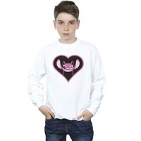 Lilo & Stitch Boy's Angel Heart Sweatshirt in White | Size: 5-6 Years