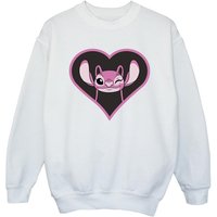 Lilo & Stitch Girl's Angel Heart Sweatshirt in White | Size: 7-8 Years
