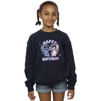 Lilo & Stitch Girl's Happy Birthday Sweatshirt in Navy | Size: 5-6 Years