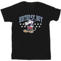 Disney Boy's Birthday Boy Mickey Mouse Cotton T-Shirt in Black | Size: 12-13 Years