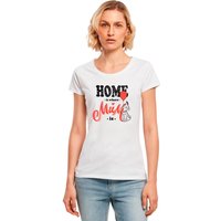 101 Dalmatians Women's Home Is Where Mum Is Cotton Boyfriend T-Shirt in White | Size: 2XL