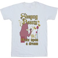 Sleeping Beauty Girl's Once Upon A Dream Cotton T-Shirt in White | Size: 7-8 Years