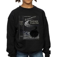 Harry Potter Girl's Hufflepuff Quidditch Team Captain Sweatshirt in Black | Size: 5-6 Years