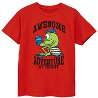 Disney Boy's Reading Awesome Mike Wazowski Cotton T-Shirt in Red | Size: 3-4 Years