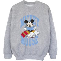 Disney Boy's Reading Books Mickey Mouse Sweatshirt in Grey | Size: 7-8 Years