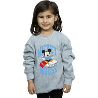 Disney Girl's Mickey Mouse Reading Sweatshirt in Grey | Size: 7-8 Years