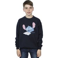 Lilo & Stitch Boy's Reading Sweatshirt in Navy | Size: 5-6 Years