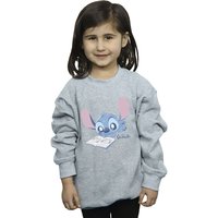 Lilo & Stitch Girl's Reading Lying Down Sweatshirt in Grey | Size: 3-4 Years