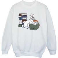 Frozen II Boy's Olaf Reading Sweatshirt in White | Size: 9 Years