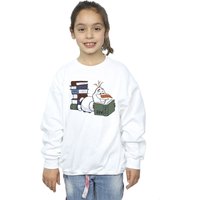 Frozen II Girl's Olaf Reading Sweatshirt in White | Size: 9 Years