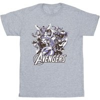 Avengers Boy's Group T-Shirt in Grey | Size: 5-6 Years