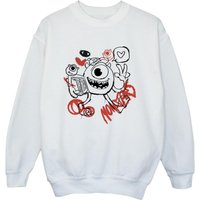 Disney Boy's Mike Wazowski Graffiti Sweatshirt in White | Size: 12-13 Years