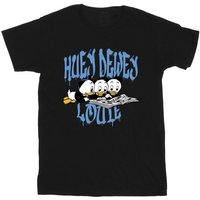 Disney Boy's Huey Dewey Louie Reading Cotton T-Shirt in Black | Size: 12-13 Years