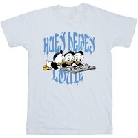 Disney Boy's Huey Dewey Louie Reading Cotton T-Shirt in White | Size: 5-6 Years
