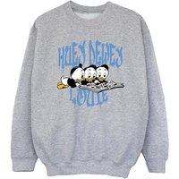 Disney Girl's Huey Dewey Louie Reading Sweatshirt in Grey | Size: 12-13 Years
