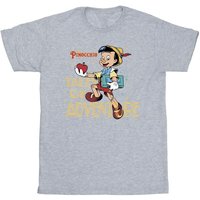 Pinocchio Boy's Tales Of Adventure T-Shirt in Grey | Size: 9 Years