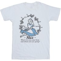 Alice In Wonderland Girl's Nothing Is Impossible T-Shirt in White | Size: 5-6 Years