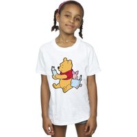 Winnie The Pooh Girl's Reading Cotton T-Shirt in White | Size: 12-13 Years