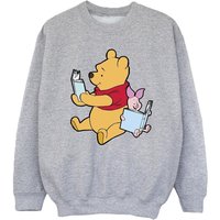 Winnie The Pooh Girl's Reading Sweatshirt in Grey | Size: 7-8 Years
