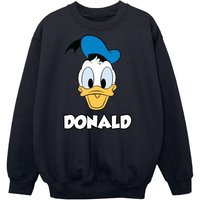 Disney Boy's Donald Duck Face Cotton Sweatshirt in Navy | Size: 3-4 Years