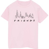 Friends Girl's Skyline Logo Cotton T-Shirt in Baby Pink | Size: 12-13 Years