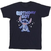 Lilo & Stitch Boy's Birthday Boy Stars T-Shirt in Navy | Size: 5-6 Years