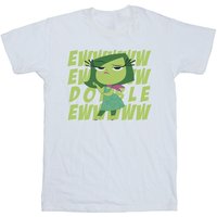 Inside Out Girl's Eww Cotton T-Shirt in White | Size: 5-6 Years