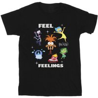 Inside Out Boy's Feelings Cotton T-Shirt in Black | Size: 9 Years