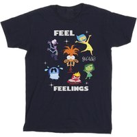 Inside Out Girl's Feelings Cotton T-Shirt in Navy | Size: 12-13 Years