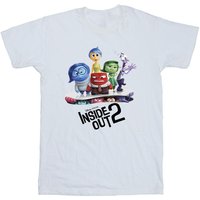 Inside Out Boy's Poster Cotton T-Shirt in White | Size: 12-13 Years