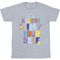 Inside Out Girl's Believe In Yourself T-Shirt in Grey | Size: 12-13 Years