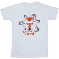 Inside Out Boy's I“m Fine Cotton T-Shirt in White | Size: 9 Years