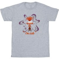 Inside Out Girl's Iยดm Fine T-Shirt in Grey | Size: 9 Years