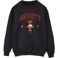 Inside Out Women's Anxiety Collegiate Sweatshirt in Black | Size: 2XL