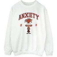 Inside Out Women's Anxiety Collegiate Sweatshirt in White | Size: 5XL