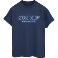 Gilmore Girls Women's Stars Hollow Cotton Boyfriend T-Shirt in Navy | Size: Large