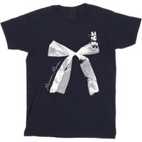 Disney Girl's Minnie Mouse Bow Cotton T-Shirt in Navy | Size: 12-13 Years