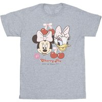 Disney Girl's Minnie Mouse & Daisy Cherry T-Shirt in Grey | Size: 12-13 Years