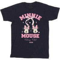 Disney Girl's Cherry Club Minnie Mouse Cotton T-Shirt in Navy | Size: 3-4 Years
